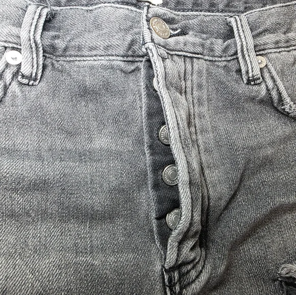 Free People Women's Distressed Gray Denim Cut Off Shorts Size 29 - Picture 8 of 8